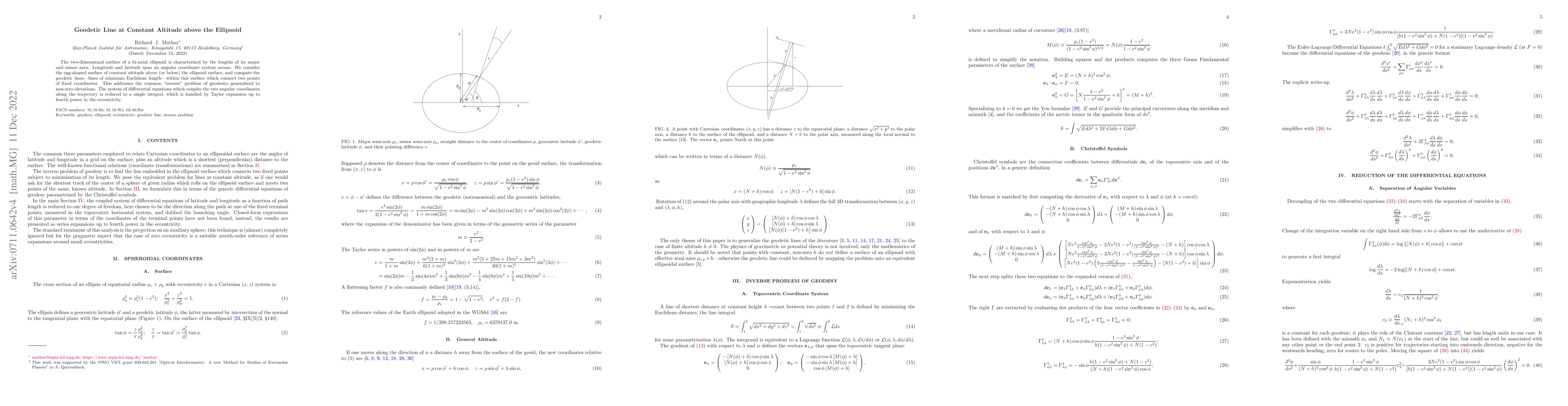 Thumbnail for Geodetic Line at Constant Altitude above the Ellipsoid
