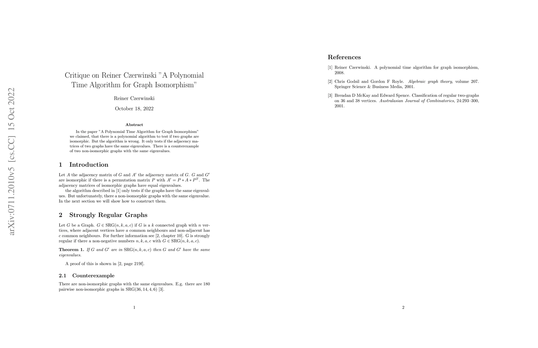 Thumbnail for A Polynomial Time Algorithm for Graph Isomorphism