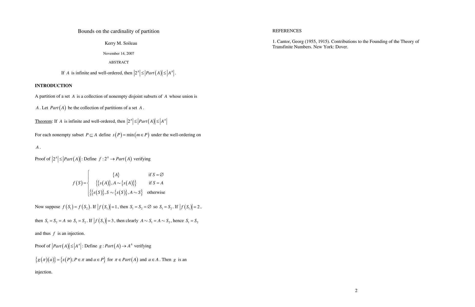Thumbnail for Bounds on the cardinality of partition
