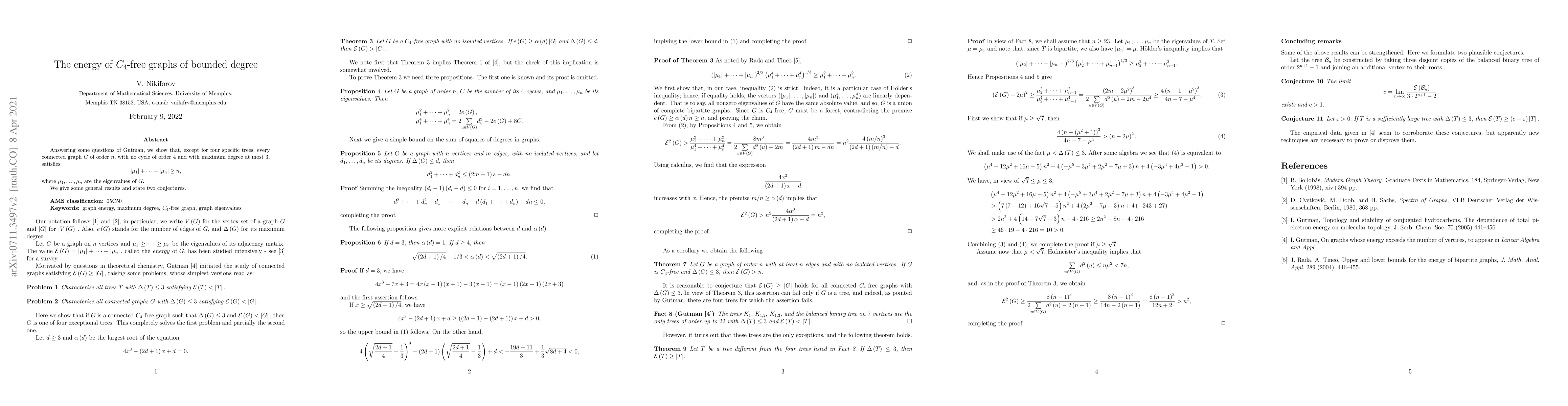 Thumbnail for The energy of C4-free graphs of bounded degree
