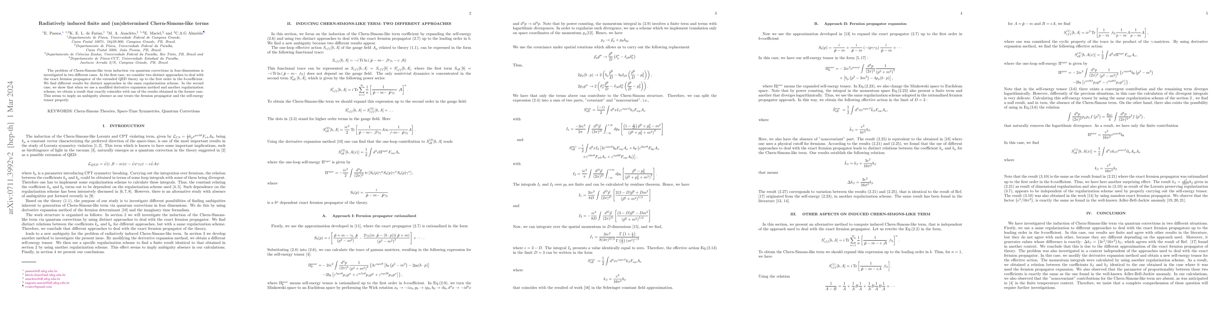 Thumbnail for Radiatively induced finite and (un)determined Chern-Simons-like terms