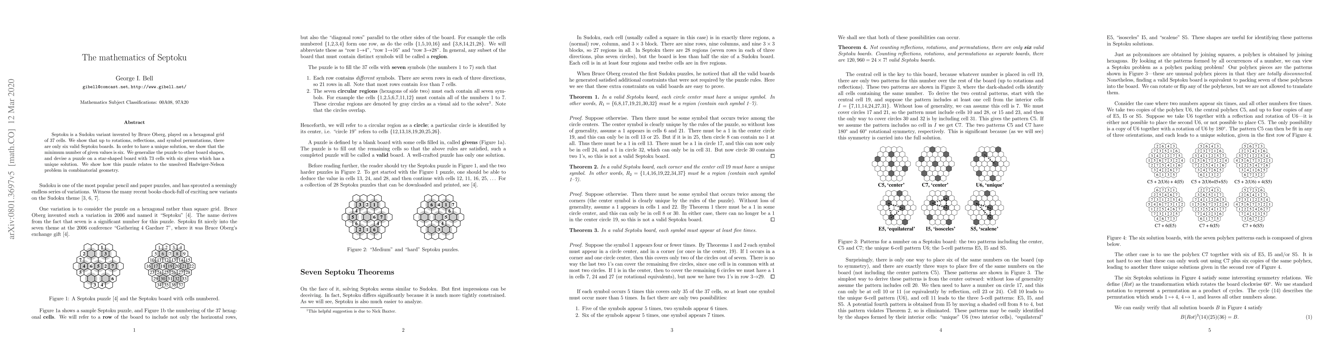 Thumbnail for The mathematics of Septoku