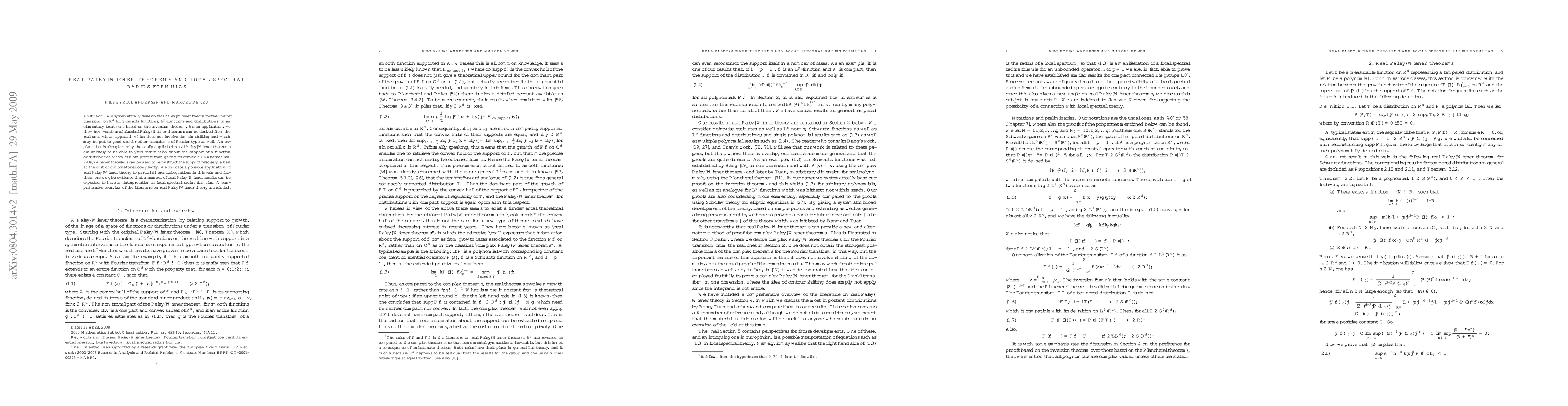 Thumbnail for Real Paley-Wiener theorems and local spectral radius formulas