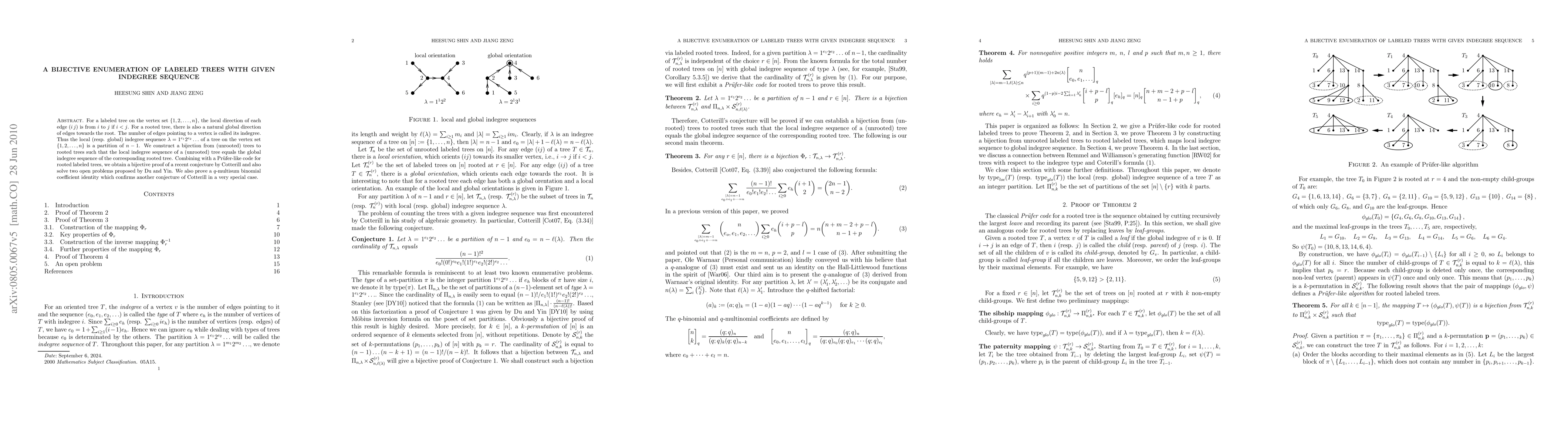 Thumbnail for A bijective enumeration of labeled trees with given indegree sequence
