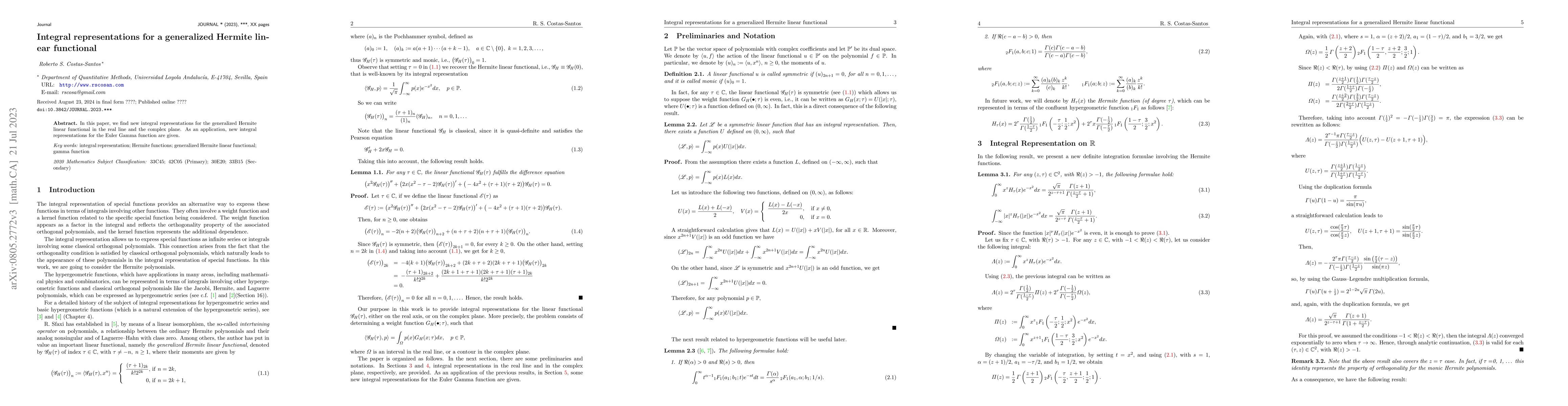 Thumbnail for Integral representations for a generalized Hermite linear functional