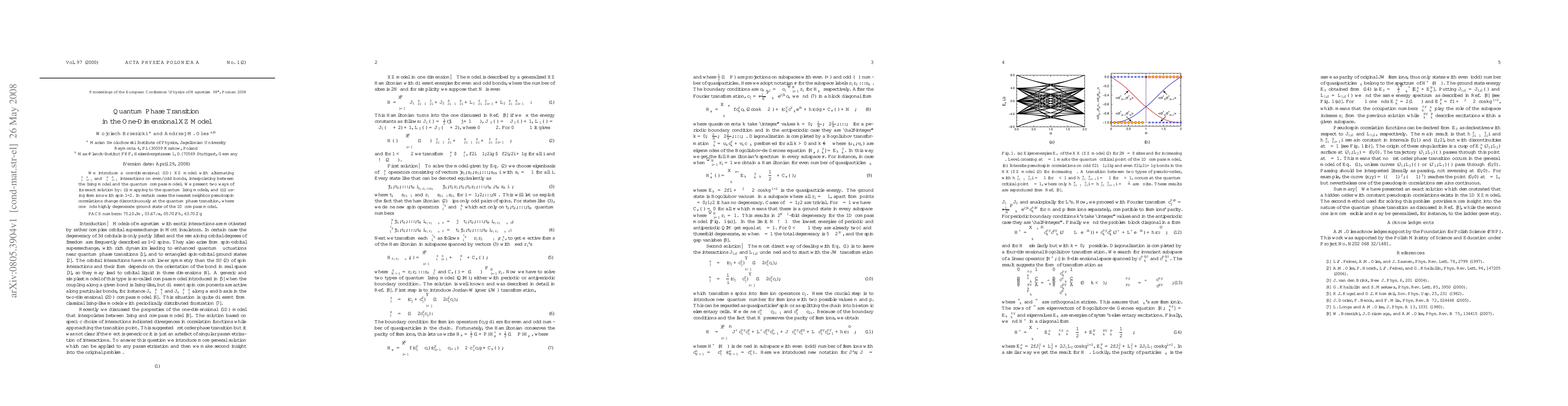 Thumbnail for Quantum Phase Transition in the One-Dimensional XZ Model