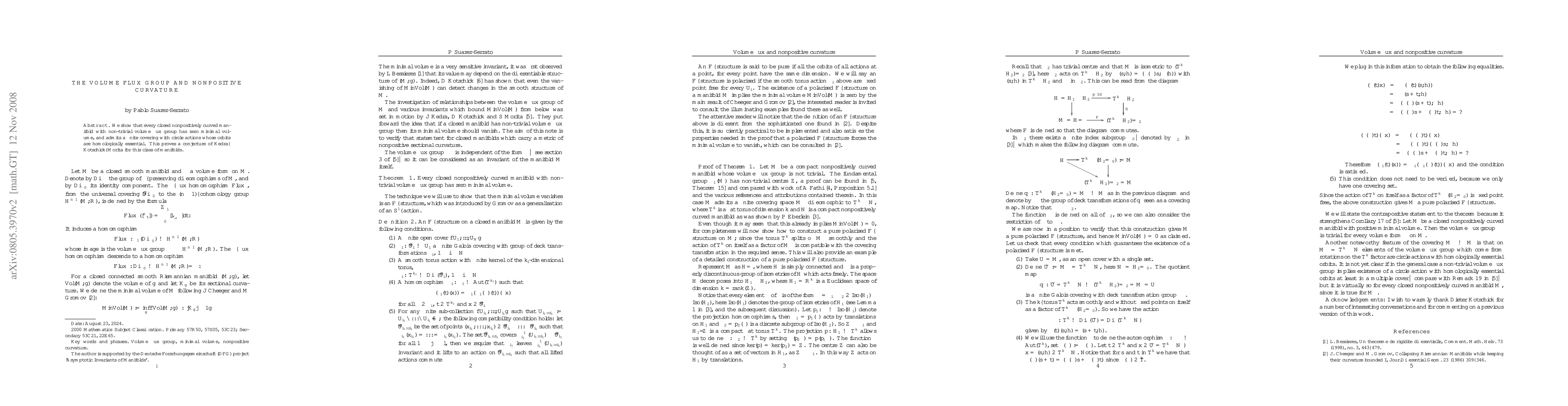 Thumbnail for The volume flux group and nonpositive curvature