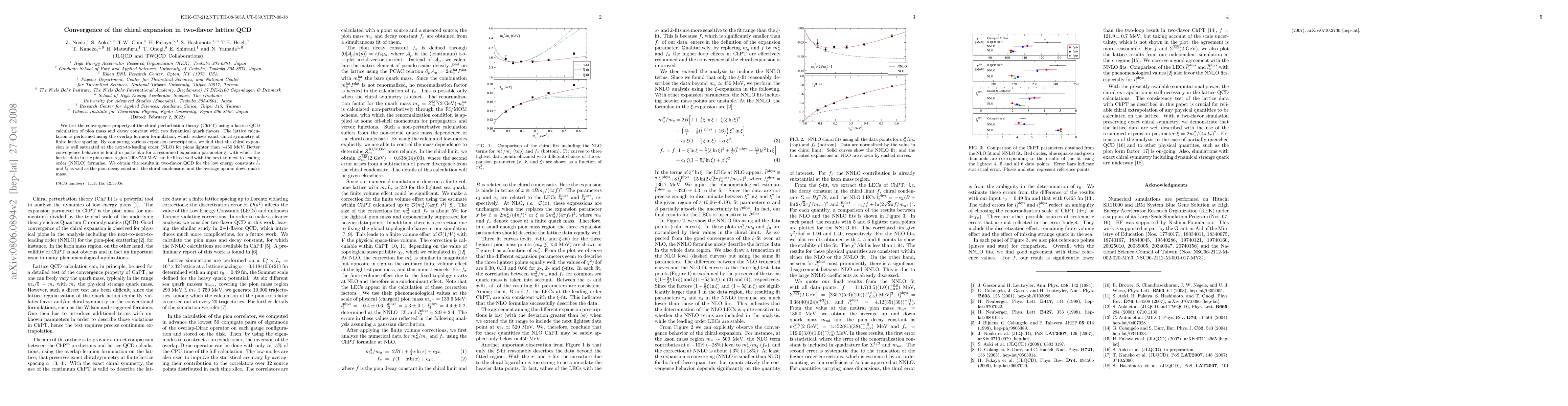 Thumbnail for Convergence of the chiral expansion in two-flavor lattice QCD