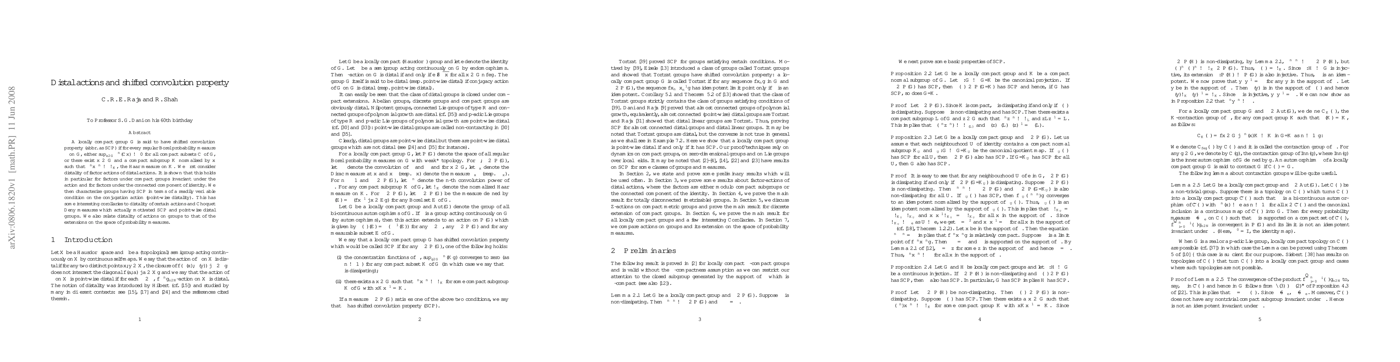 Thumbnail for Distal actions and shifted convolution property