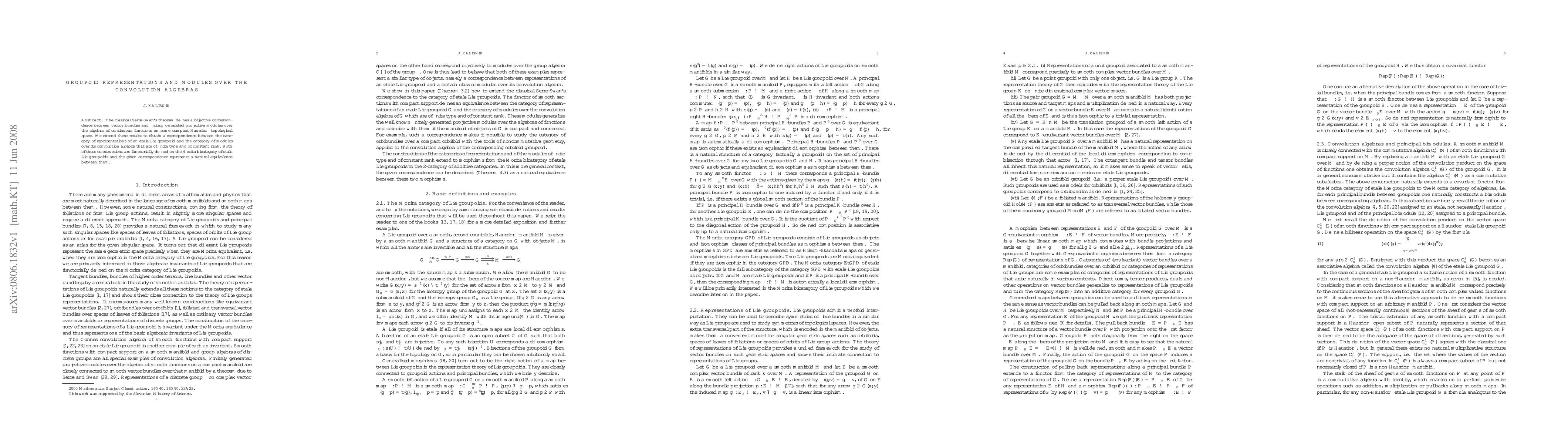 Thumbnail for Groupoid representations and modules over the convolution algebras