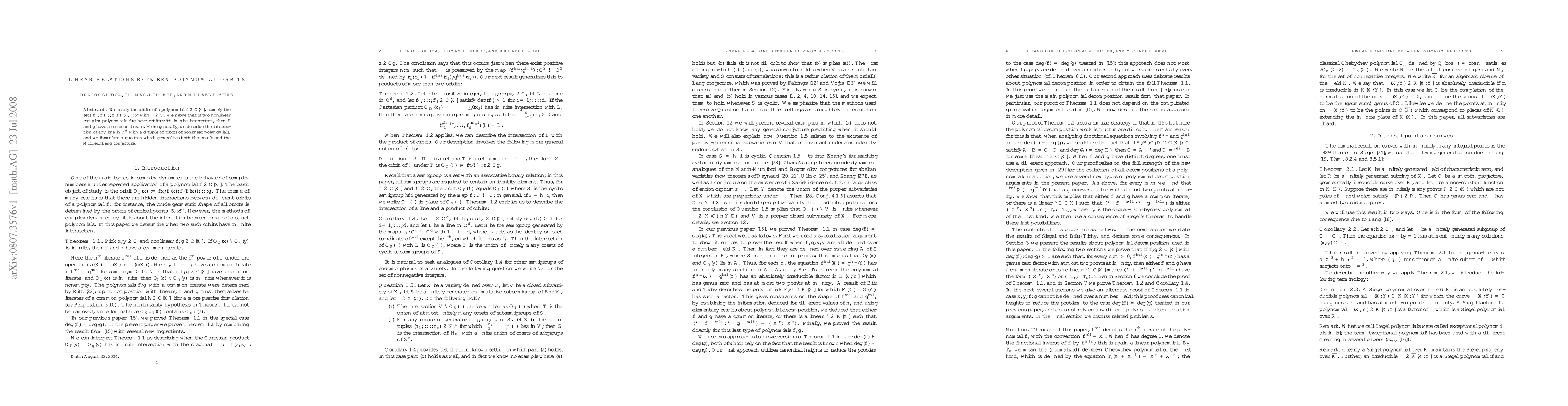 Thumbnail for Linear relations between polynomial orbits
