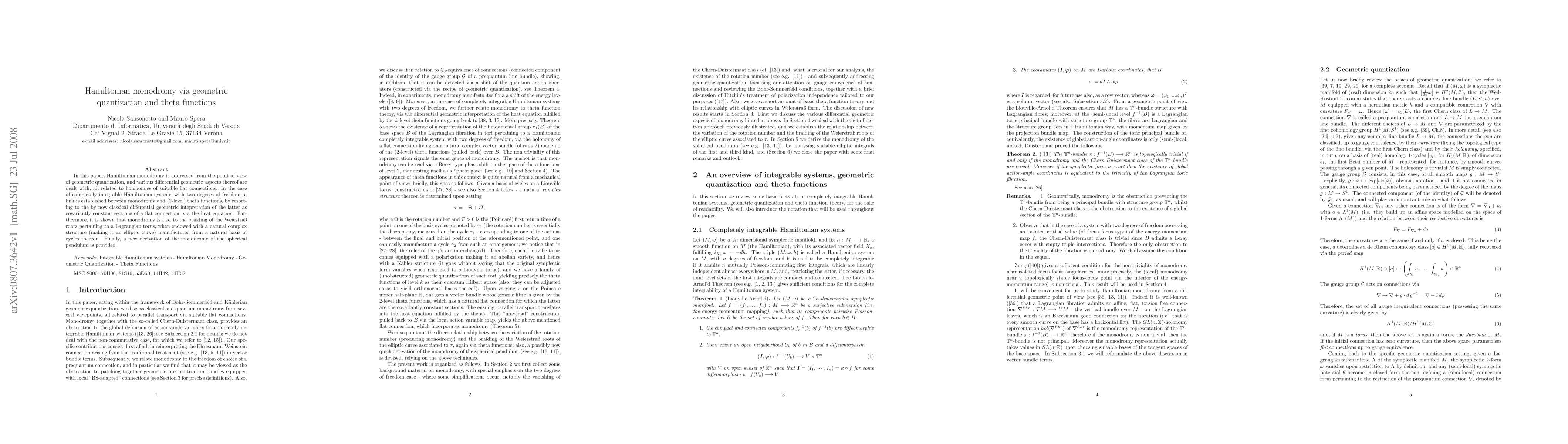 Thumbnail for Hamiltonian monodromy via geometric quantization and theta functions