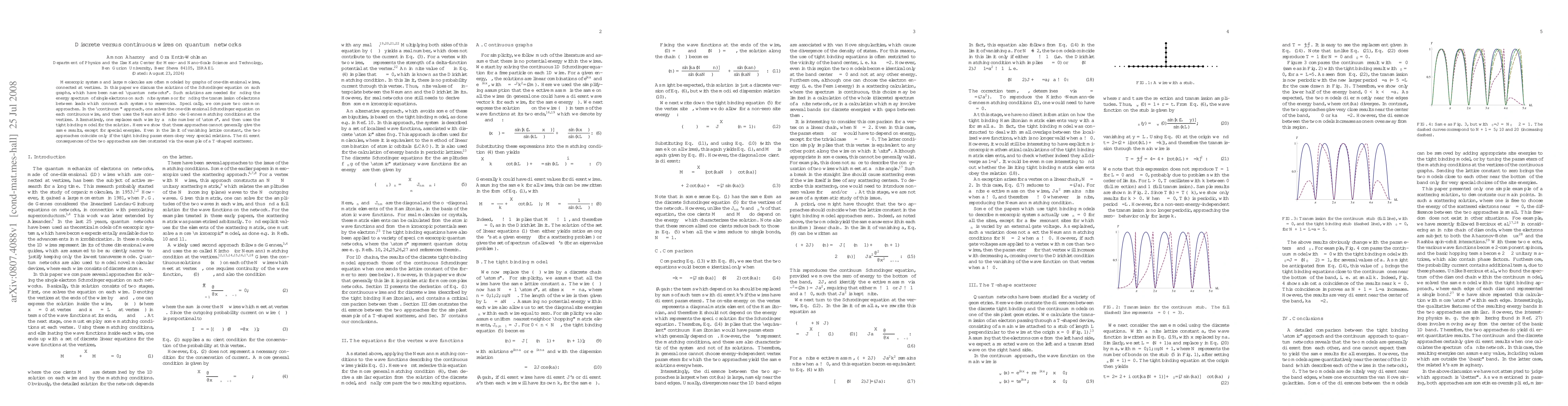 Thumbnail for Discrete versus continuous wires on quantum networks