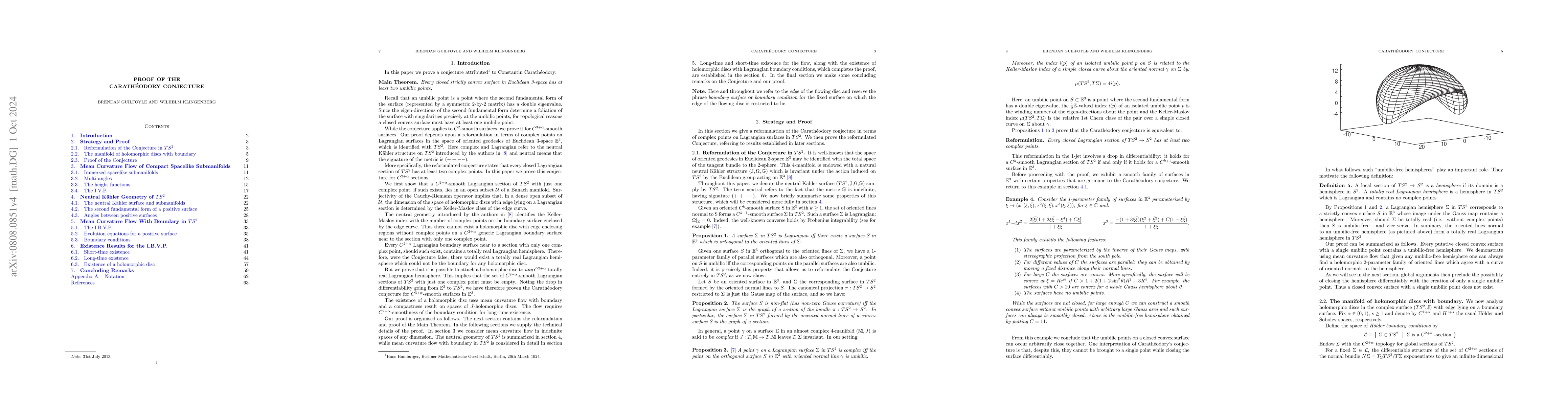 Thumbnail for Proof of the Caratheodory Conjecture