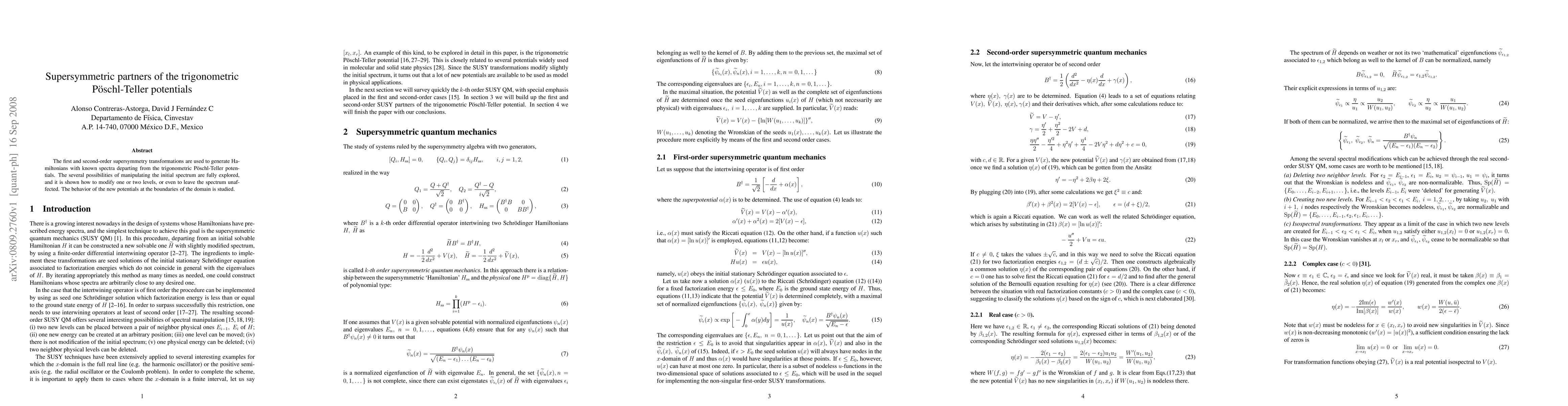 Thumbnail for Supersymmetric partners of the trigonometric Poschl-Teller potentials