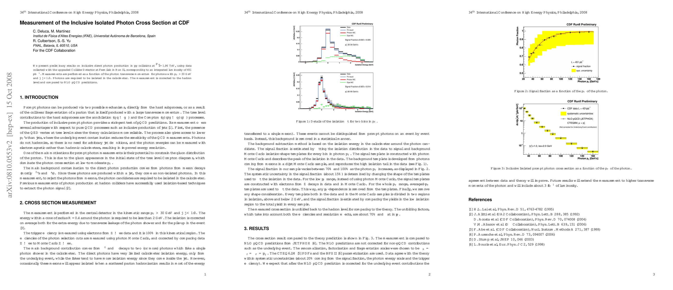 Thumbnail for Measurement of the Inclusive Isolated Photon Cross Section at CDF