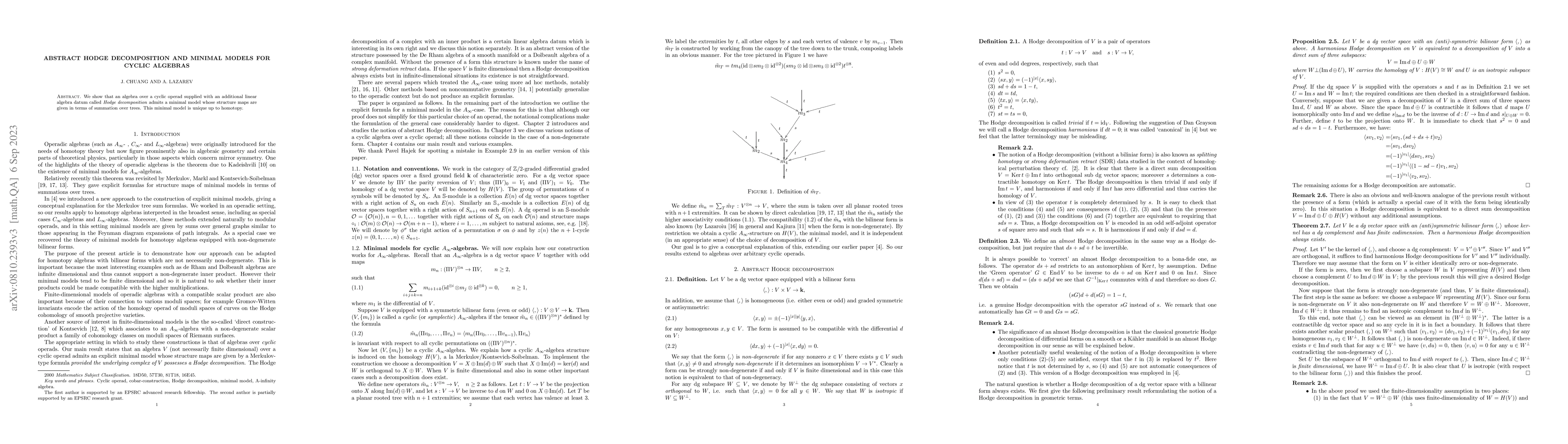 Thumbnail for Abstract Hodge decomposition and minimal models for cyclic algebras
