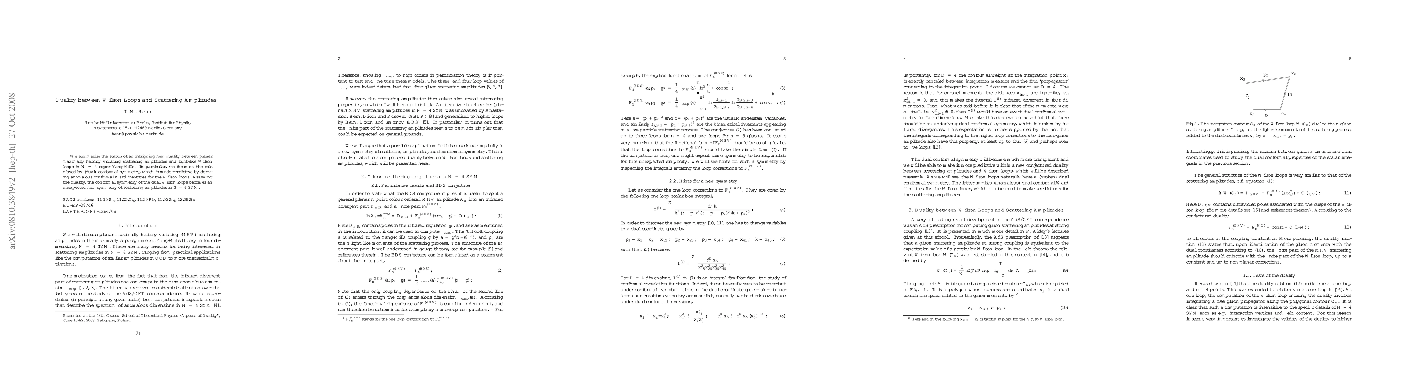 Thumbnail for Duality between Wilson Loops and Scattering Amplitudes