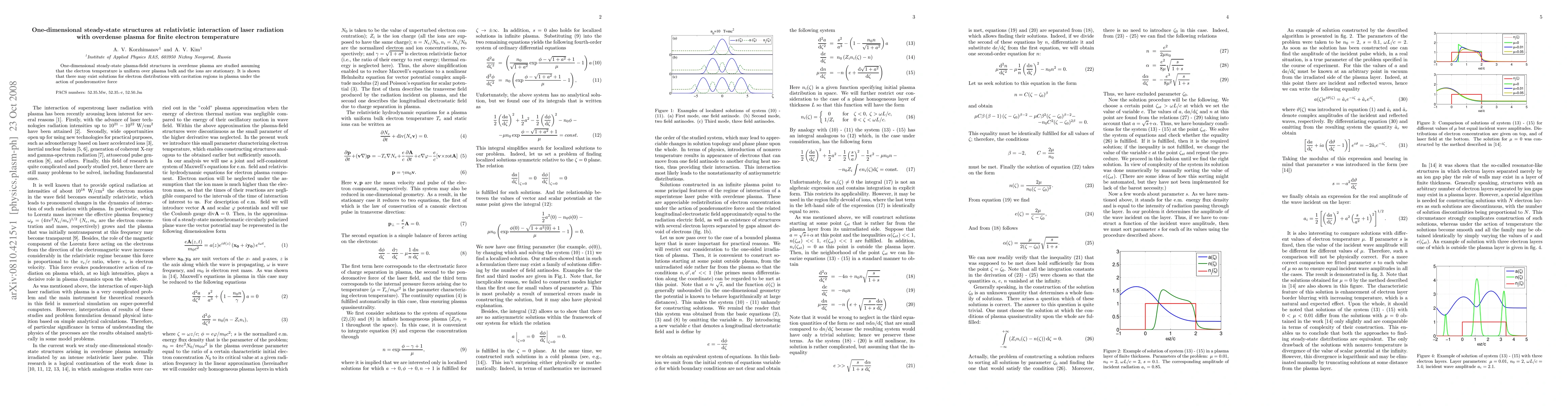 Thumbnail for One-dimensional steady-state structures at relativistic interaction of
  laser radiation with overdense plasma for finite electron temperature