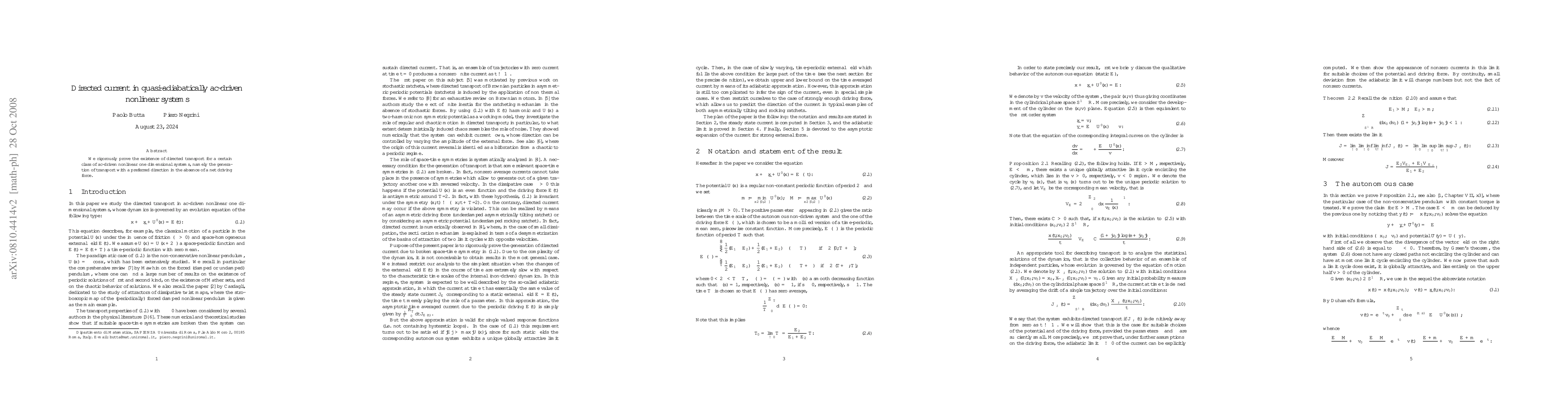 Thumbnail for Directed current in quasi-adiabatically ac-driven nonlinear systems