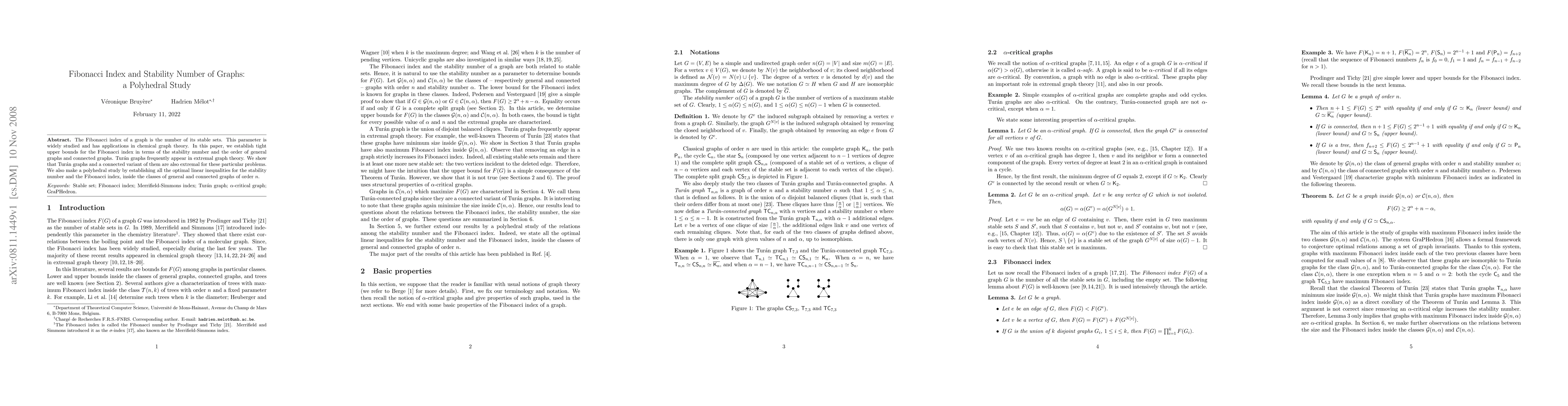 Thumbnail for Fibonacci Index and Stability Number of Graphs: a Polyhedral Study