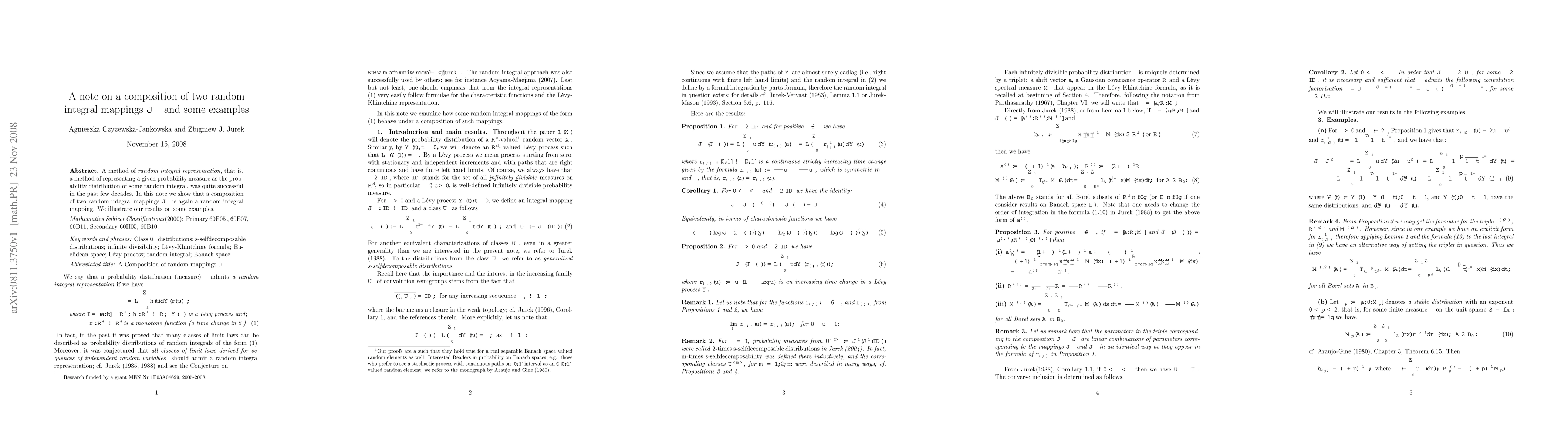 Thumbnail for A note on a composition of two random integral mappings $\J^\be$ and
  some examples