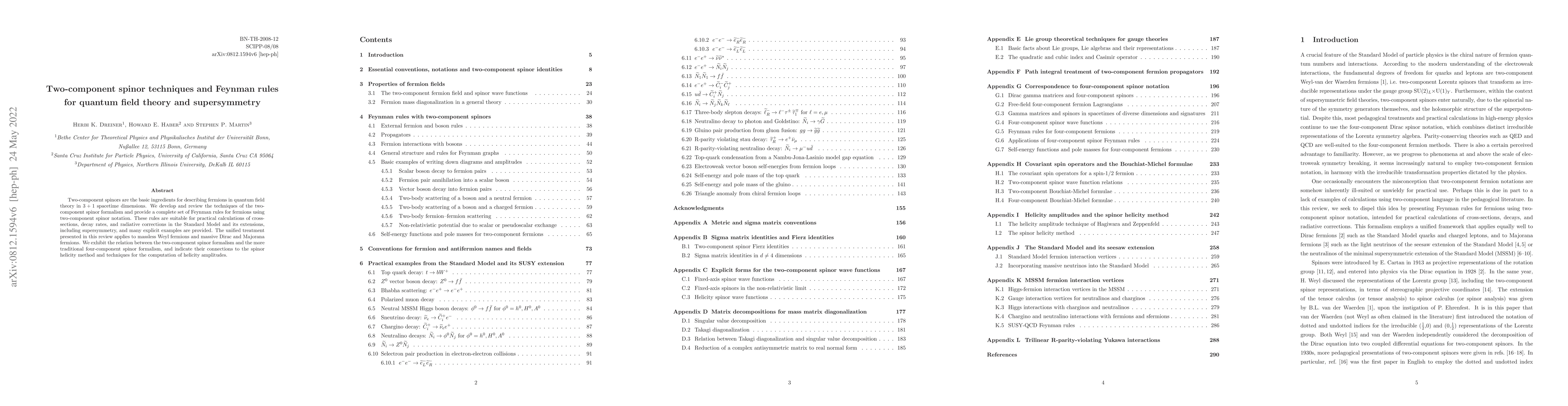 Thumbnail for Two-component spinor techniques and Feynman rules for quantum field
  theory and supersymmetry