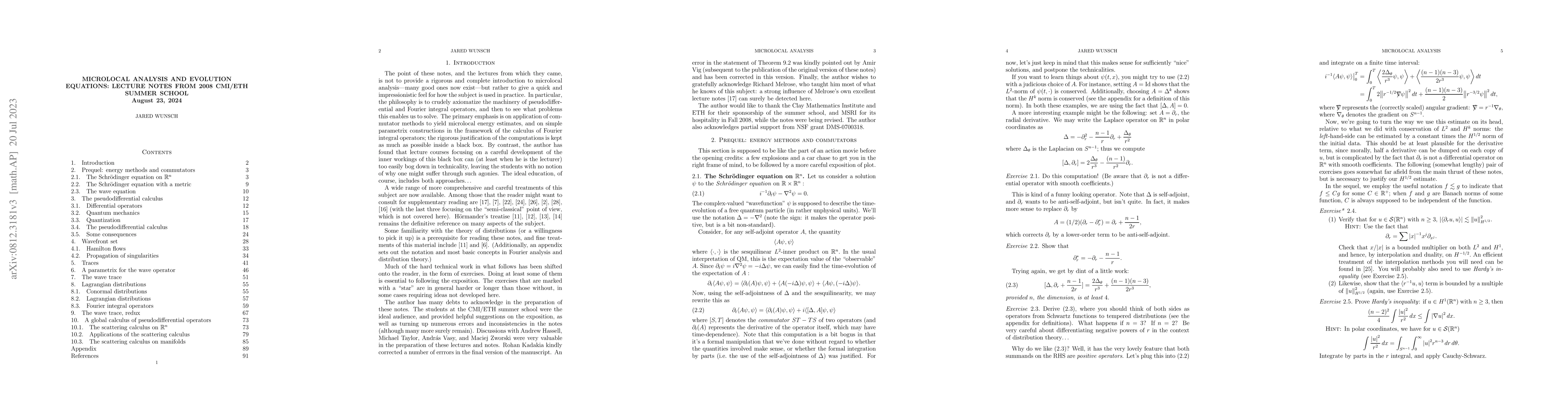 Thumbnail for Microlocal analysis and evolution equations