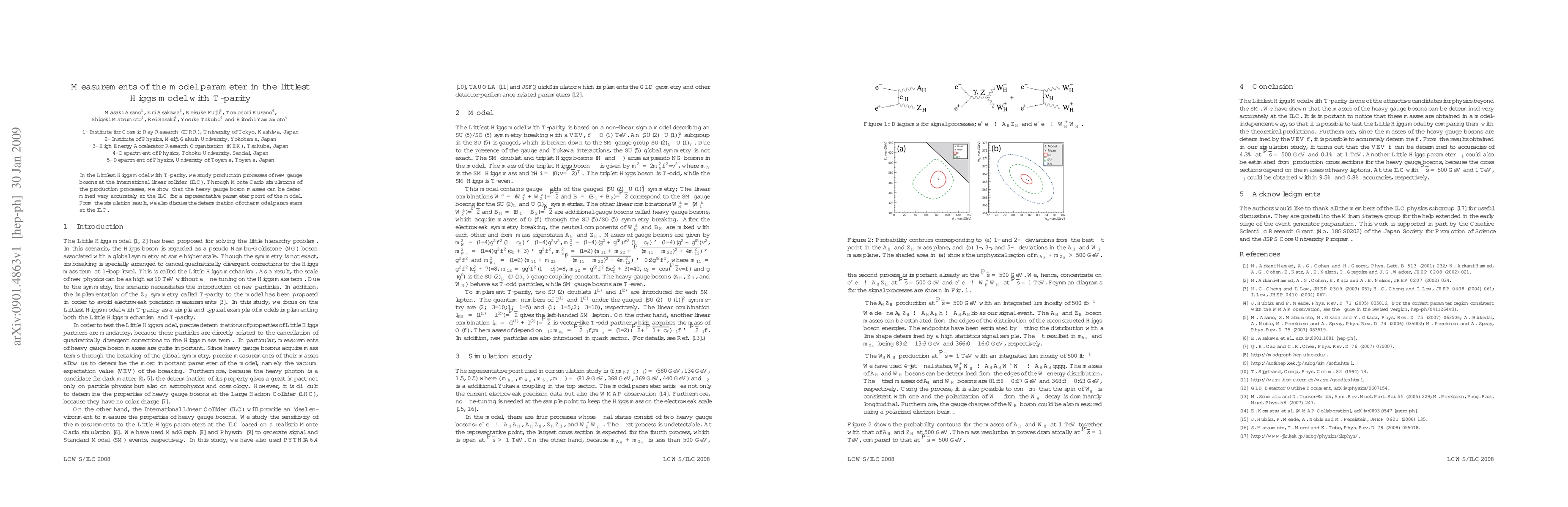 Thumbnail for Measurements of the model parameter in the littlest Higgs model with
  T-parity