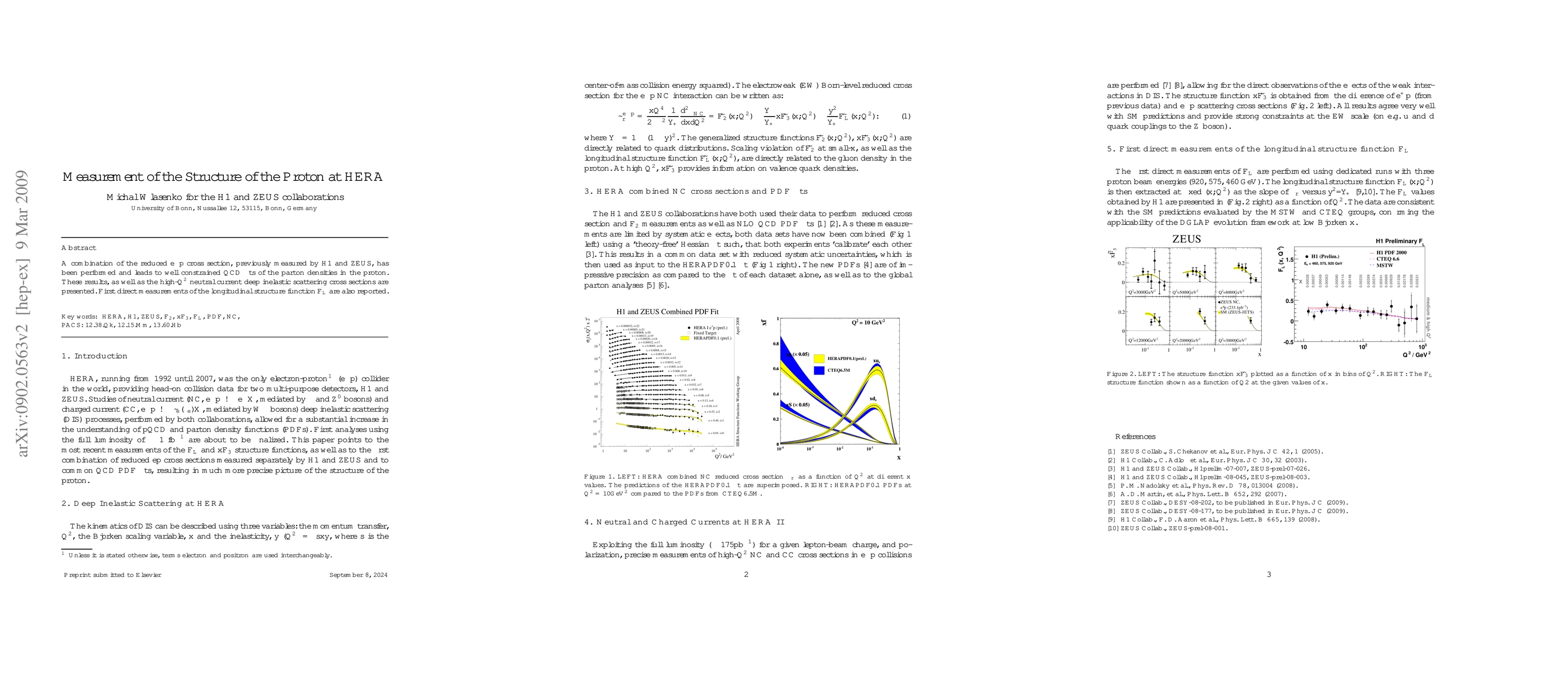 Thumbnail for Measurement of the Structure of the Proton at HERA