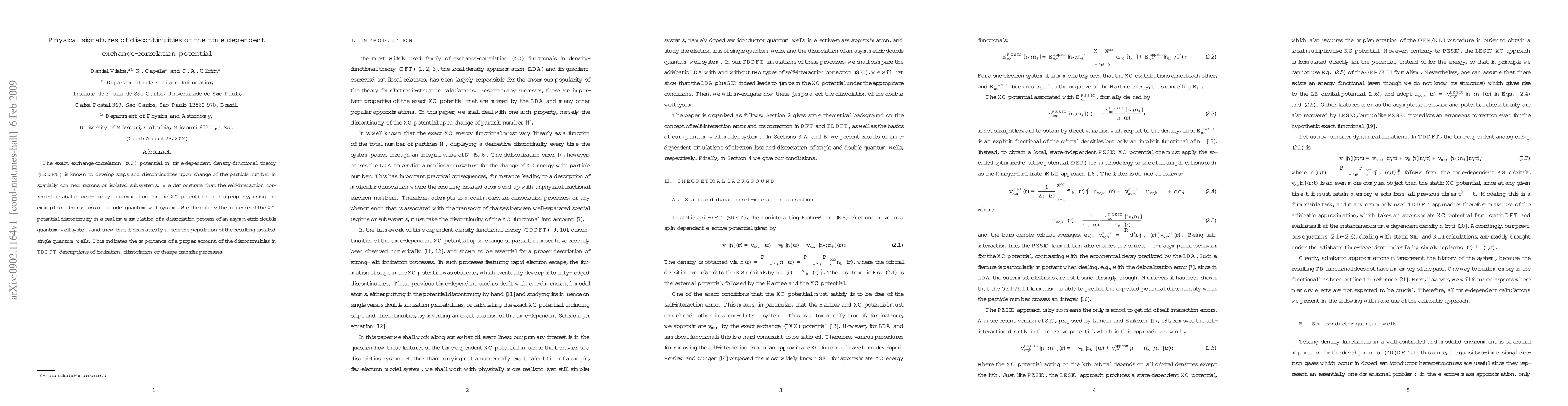 Thumbnail for Physical signatures of discontinuities of the time-dependent
  exchange-correlation potential