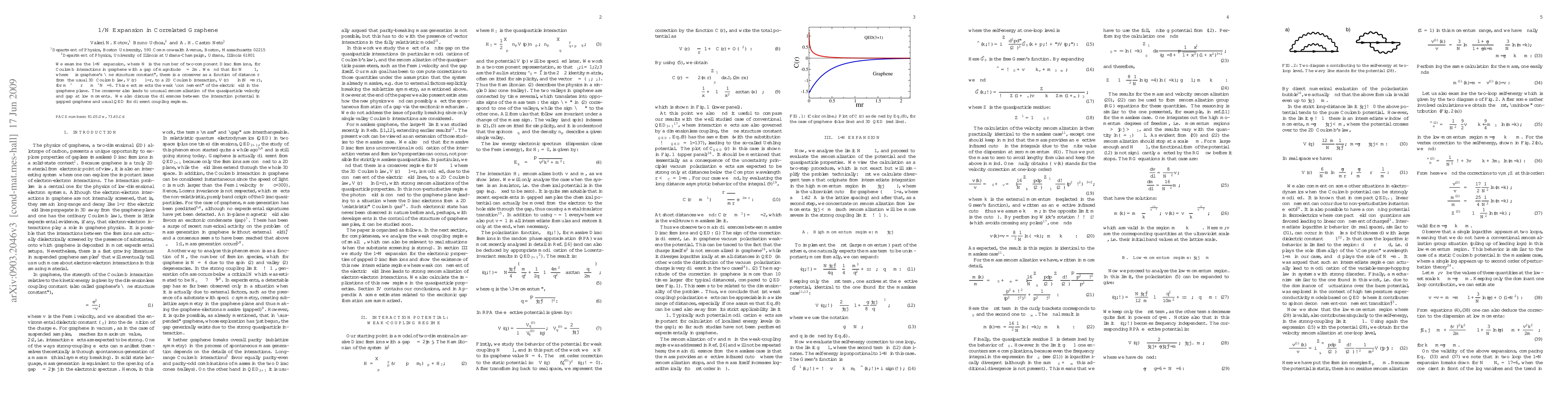 Thumbnail for 1/N Expansion in Correlated Graphene