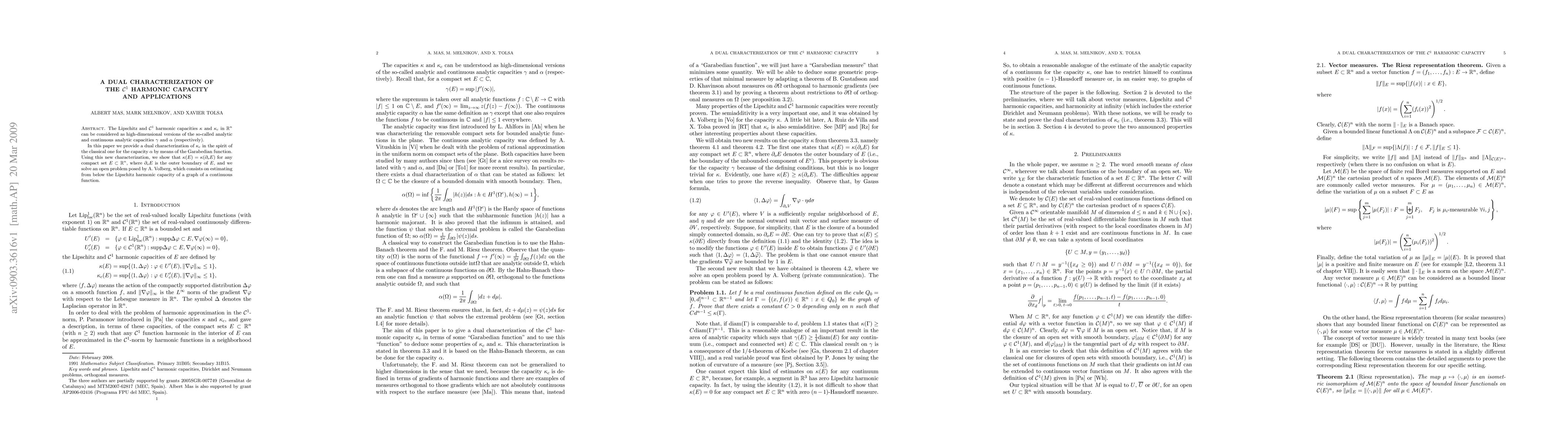 Thumbnail for A dual characterization of the C^1 harmonic capacity and applications