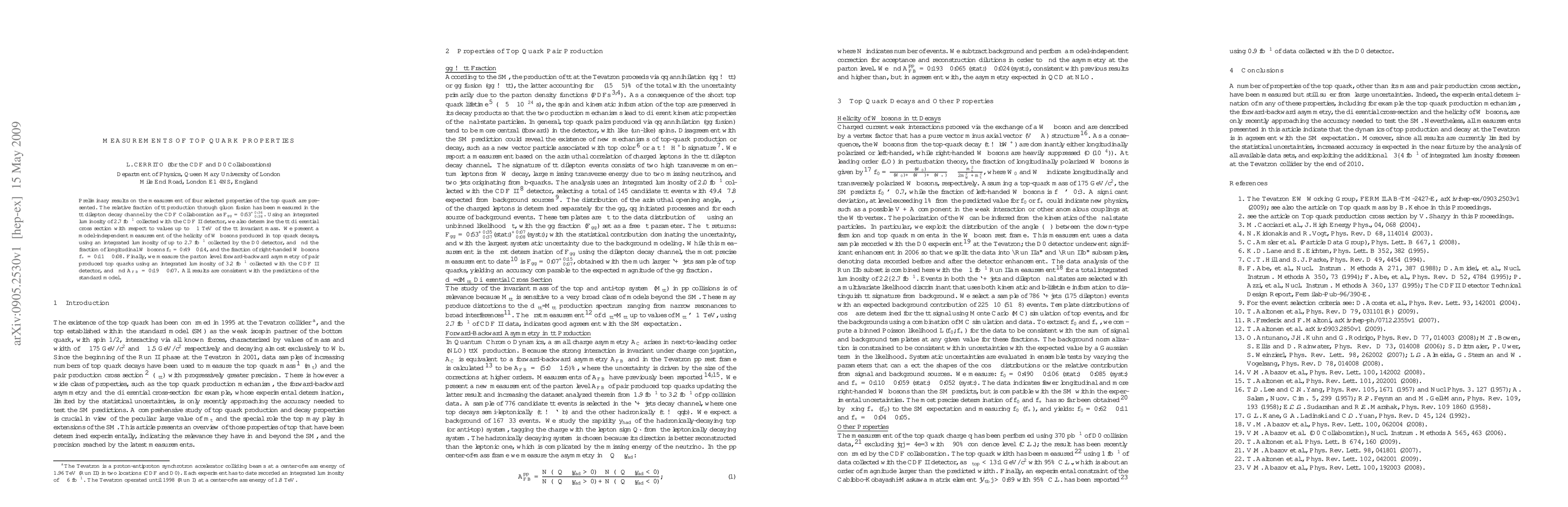 Thumbnail for Measurements of Top Quark Properties