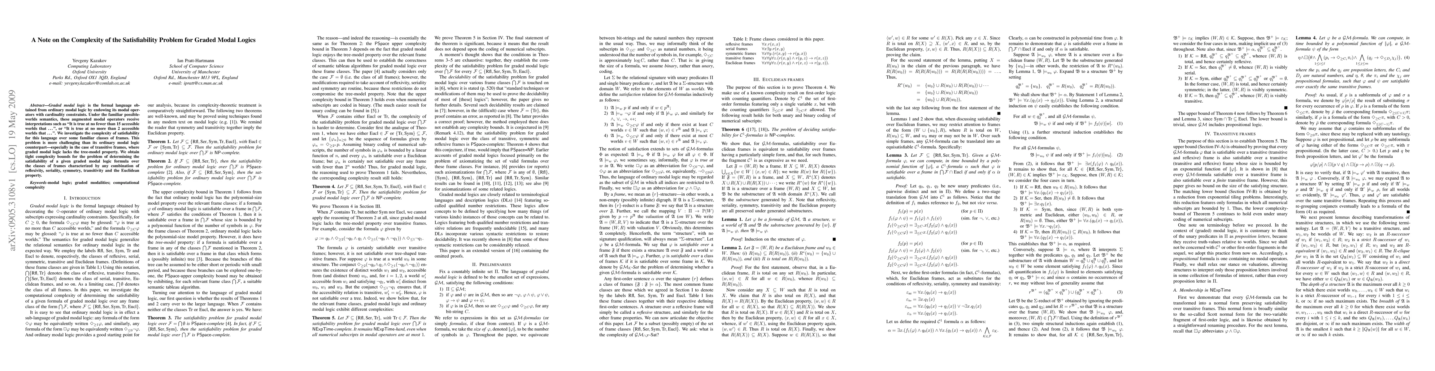 Thumbnail for A Note on the Complexity of the Satisfiability Problem for Graded Modal
  Logics