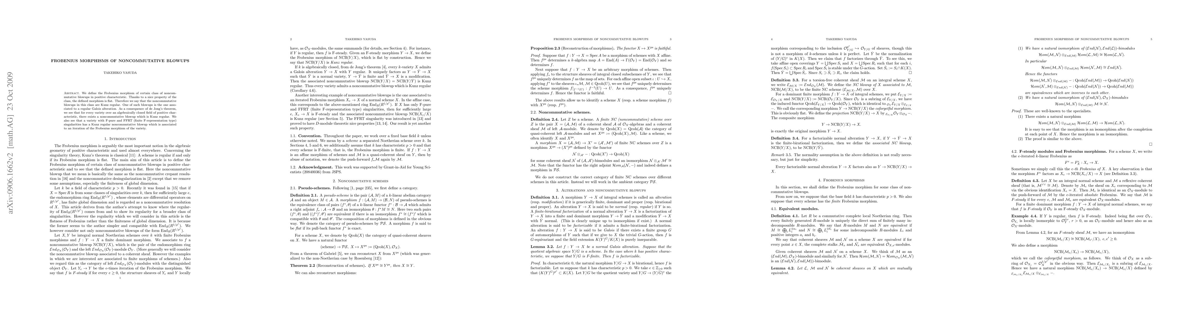 Thumbnail for Frobenius morphisms of noncommutative blowups
