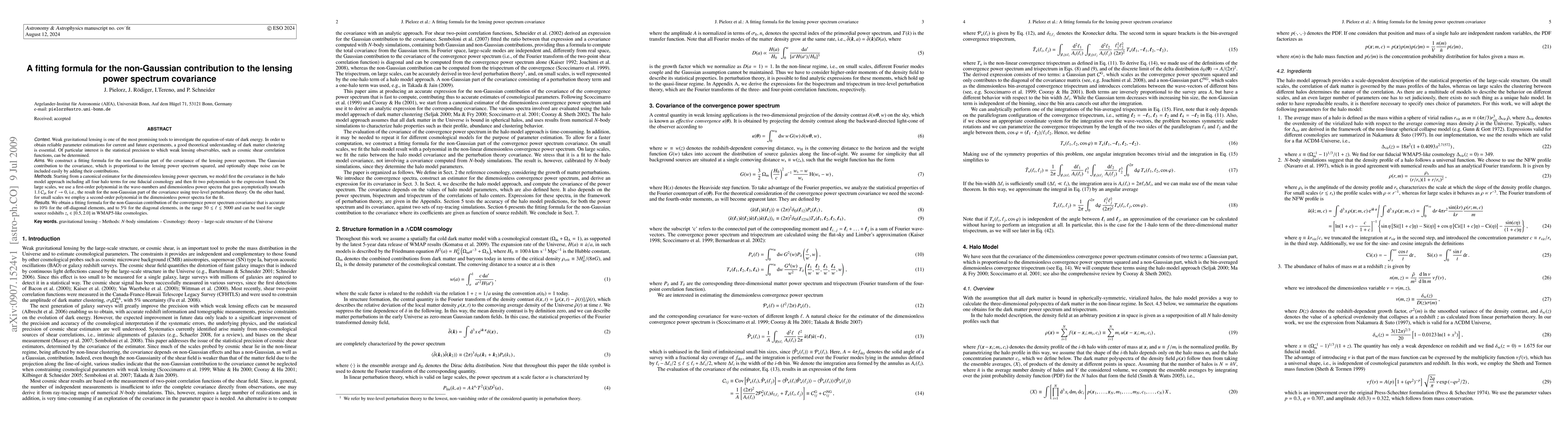 Thumbnail for A fitting formula for the non-Gaussian contribution to the lensing power
  spectrum covariance