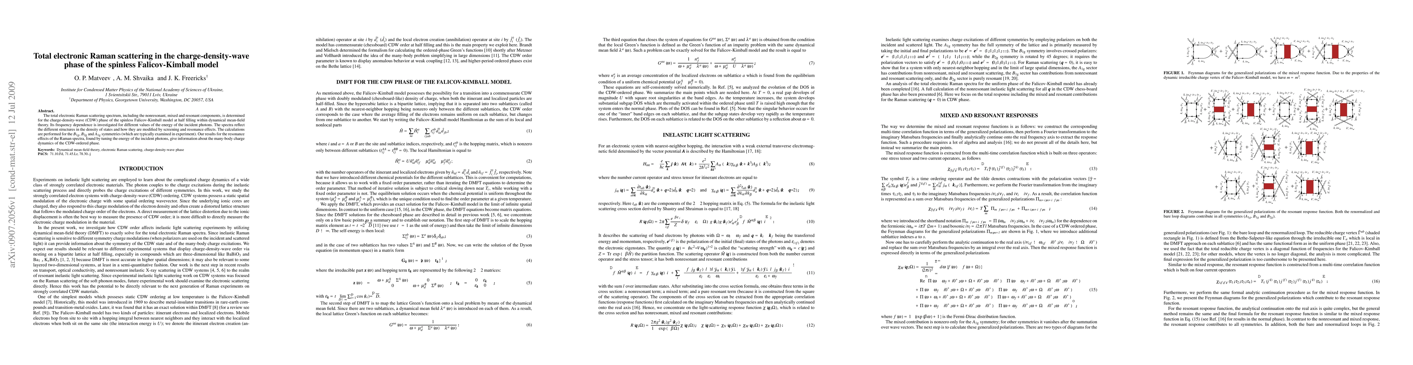 Thumbnail for Total electronic Raman scattering in the charge-density-wave phase of
  the spinless Falicov-Kimball model