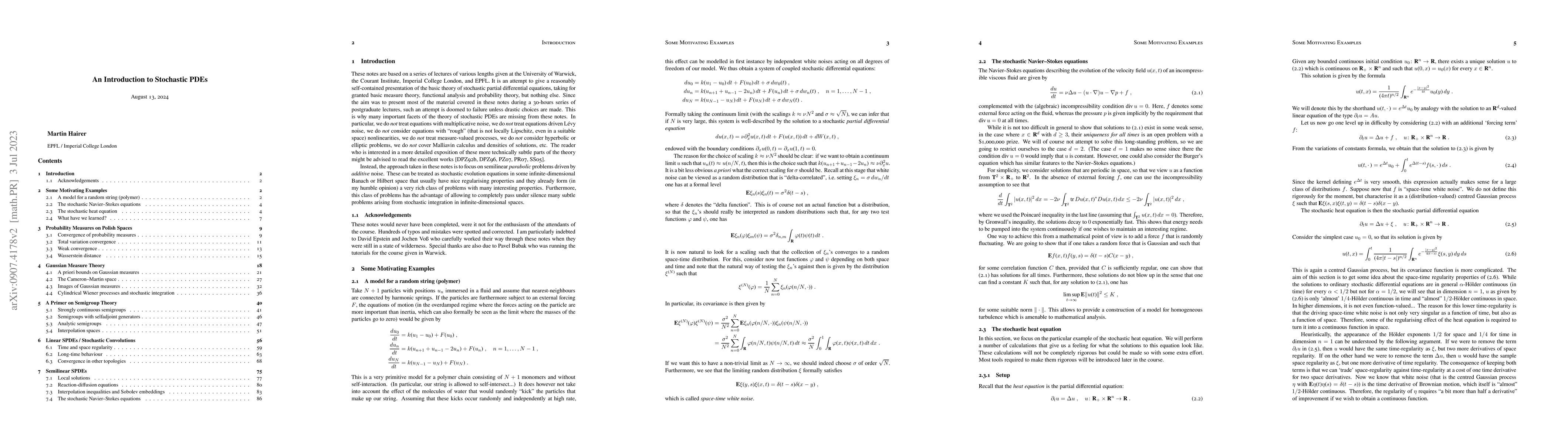 Thumbnail for An Introduction to Stochastic PDEs