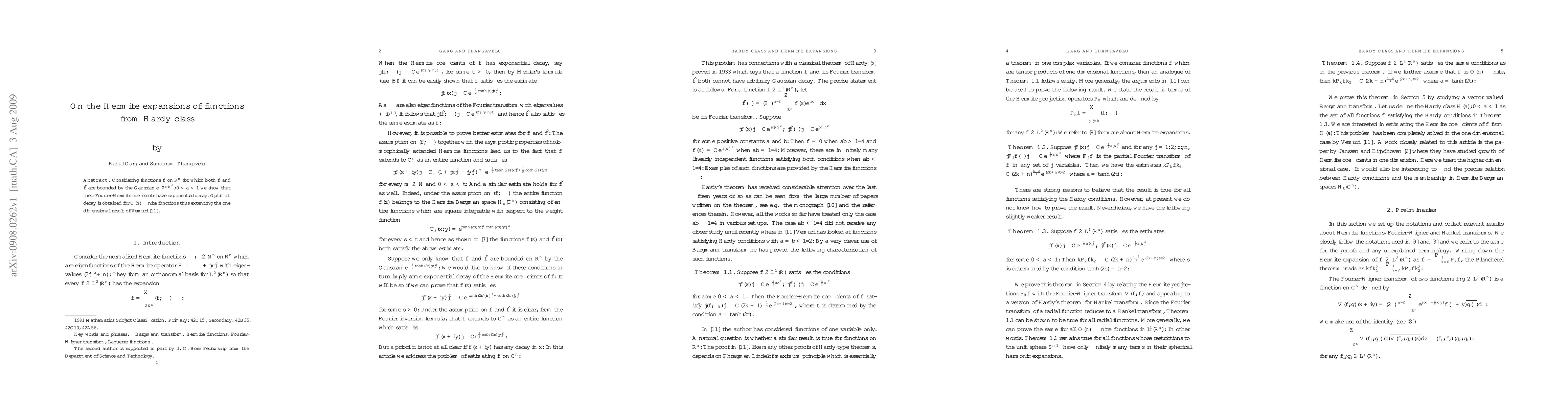 Thumbnail for On the Hermite expansions of functions from Hardy class