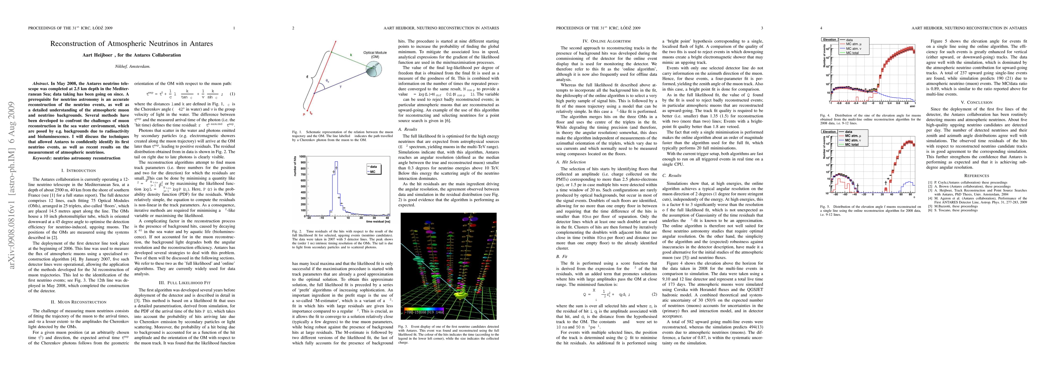 Thumbnail for Reconstruction of Atmospheric Neutrinos in Antares