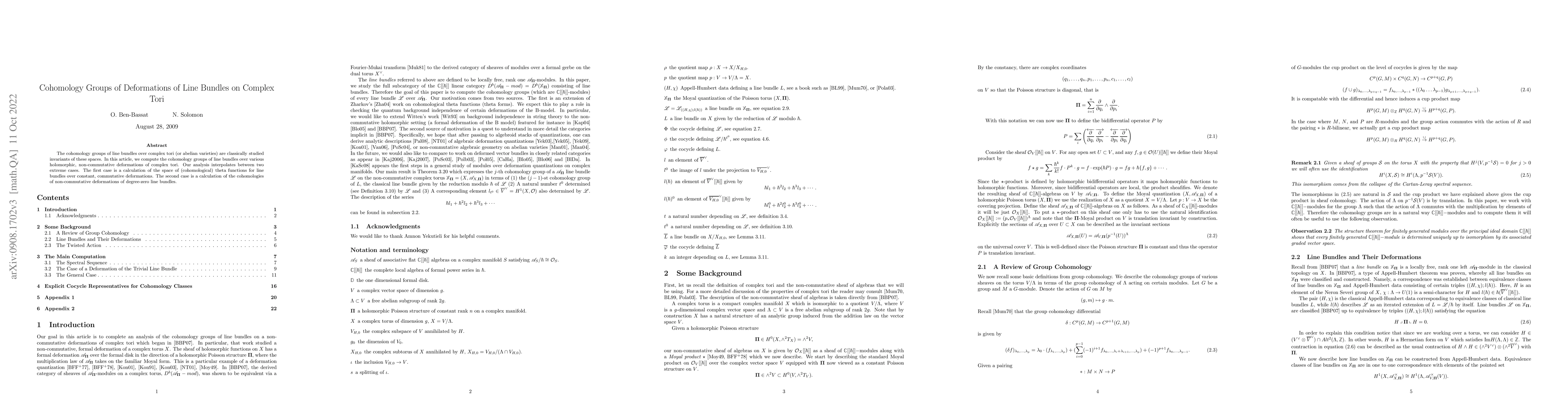 Thumbnail for Cohomology Groups of Deformations of Line Bundles on Complex Tori