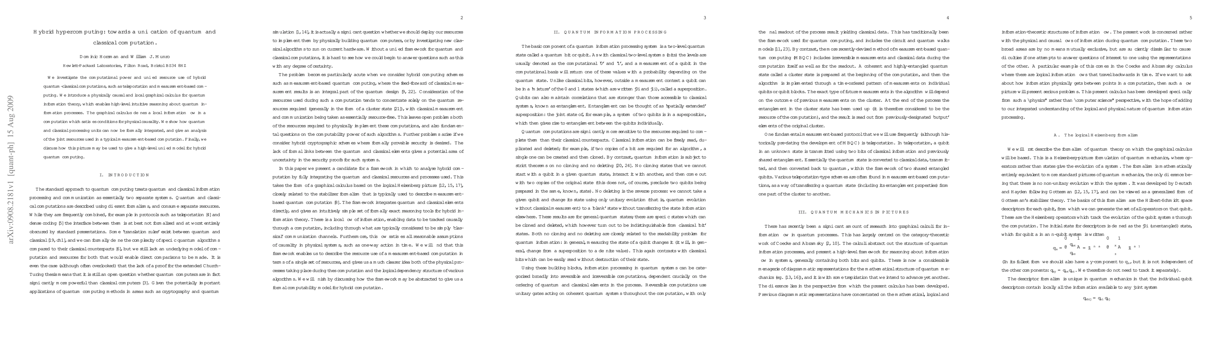Thumbnail for Hybrid hypercomputing: towards a unification of quantum and classical
  computation