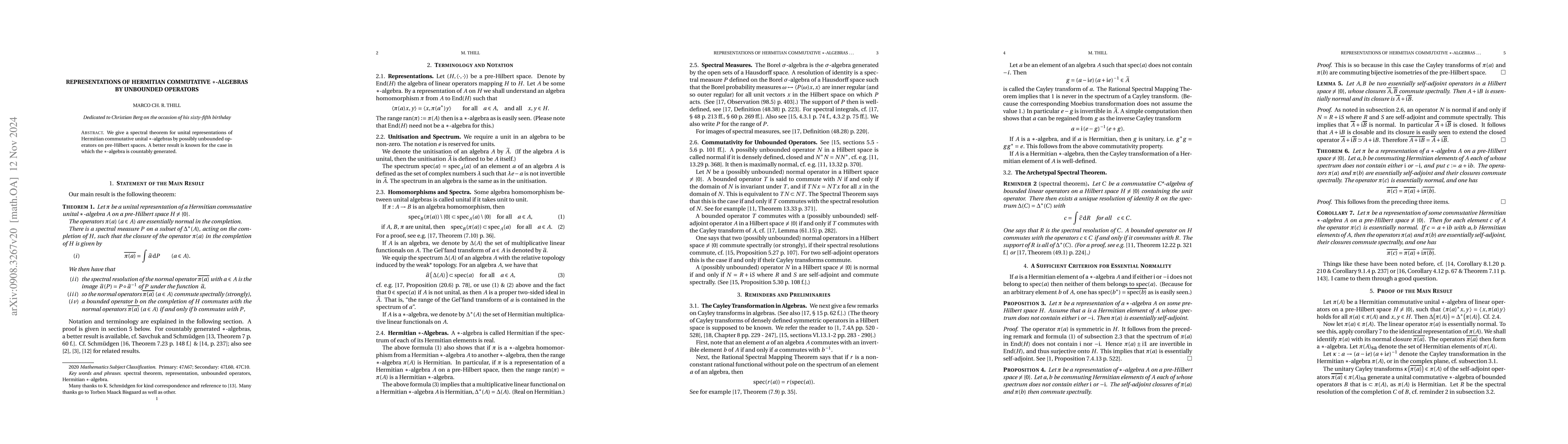 Thumbnail for Representations of Hermitian Commutative *-Algebras by Unbounded
  Operators