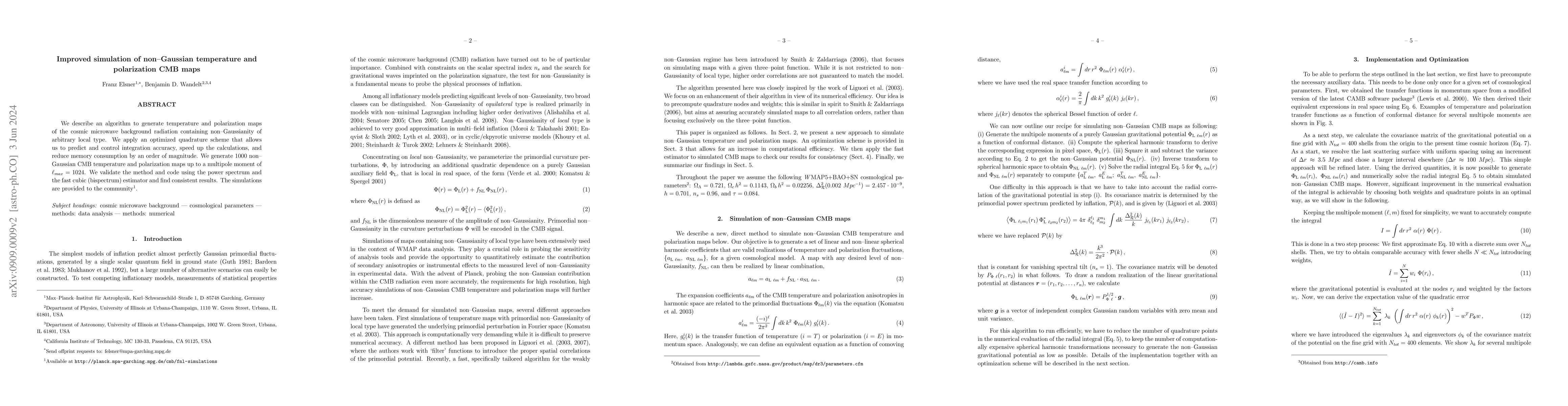 Thumbnail for Improved simulation of non-Gaussian temperature and polarization CMB
  maps