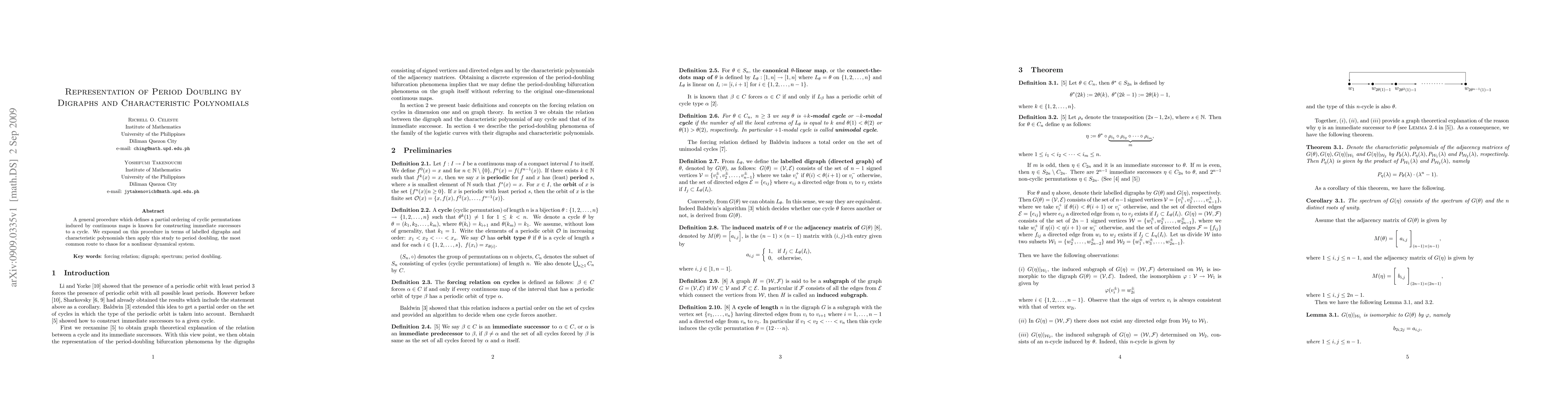 Thumbnail for Representation of period doubling by digraphs and characteristic
  polynomials