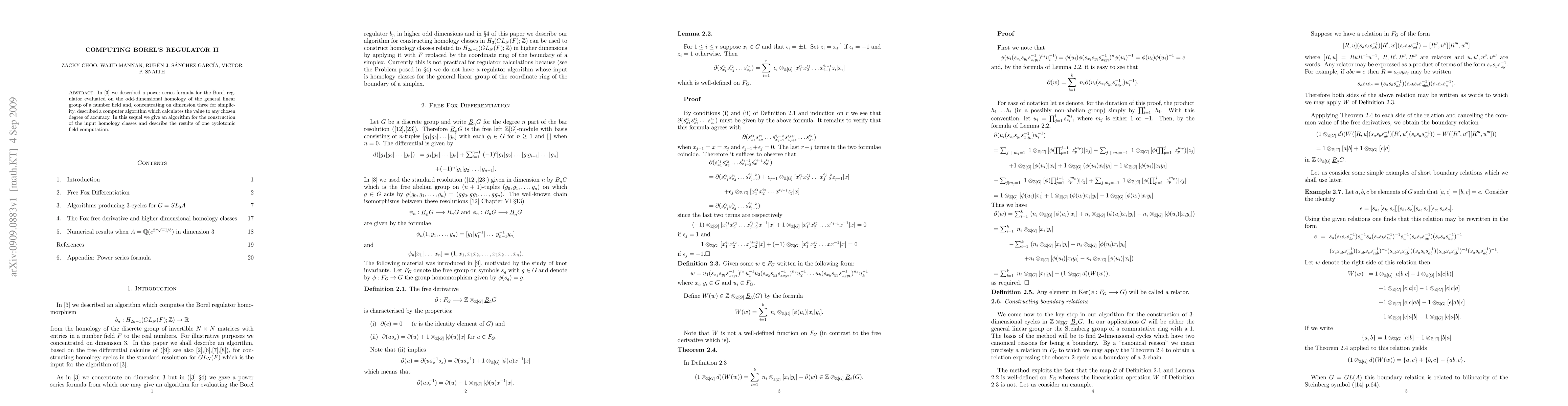 Thumbnail for Computing Borel's Regulator II