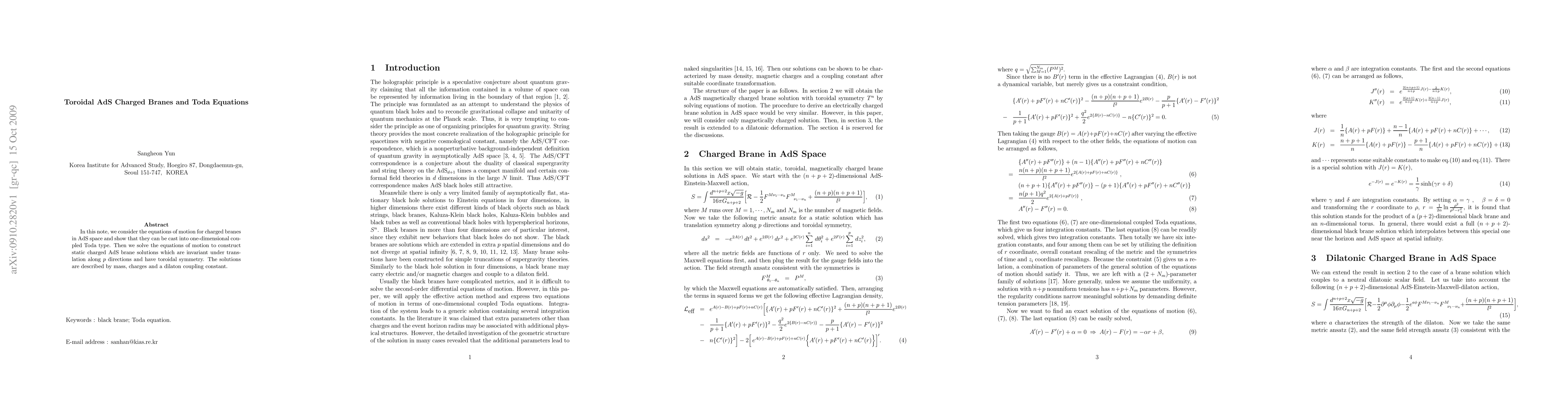 Thumbnail for Toroidal AdS Charged Branes and Toda Equations