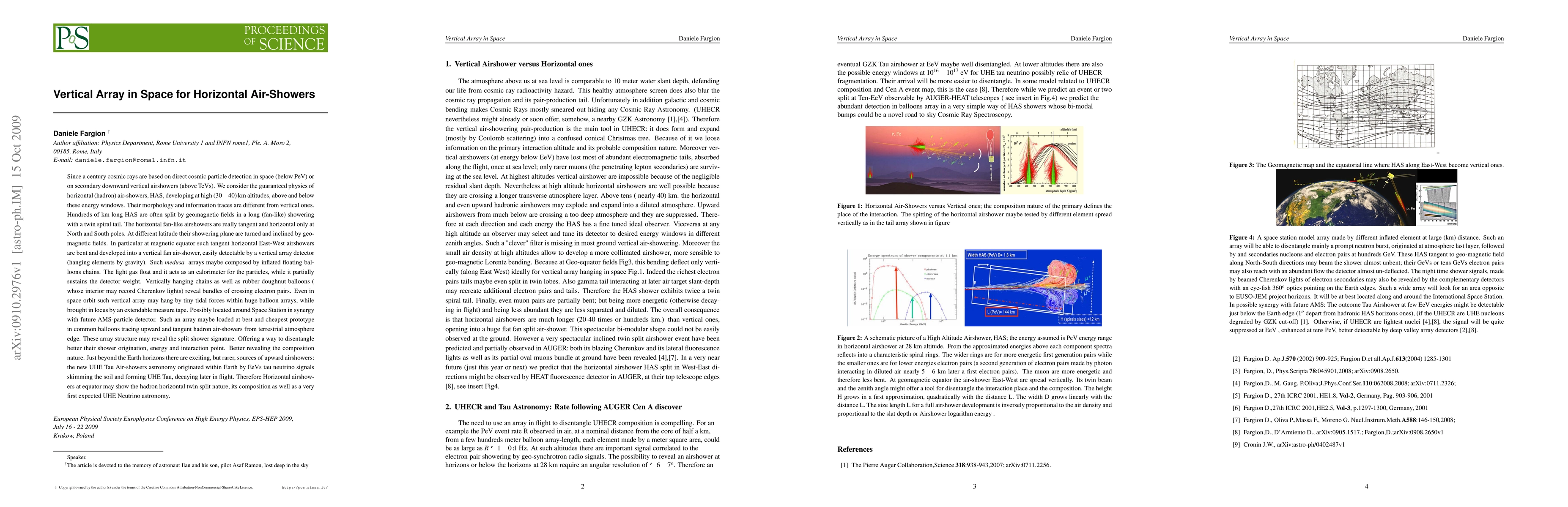 Thumbnail for Vertical Array in Space for Horizontal Air-Showers