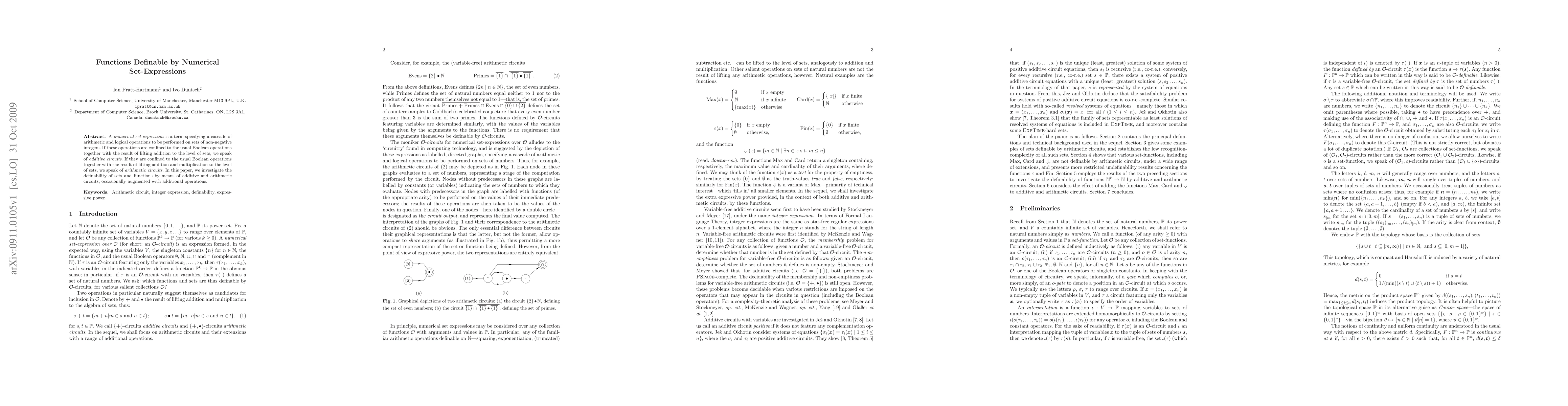 Thumbnail for Functions Definable by Numerical Set-Expressions